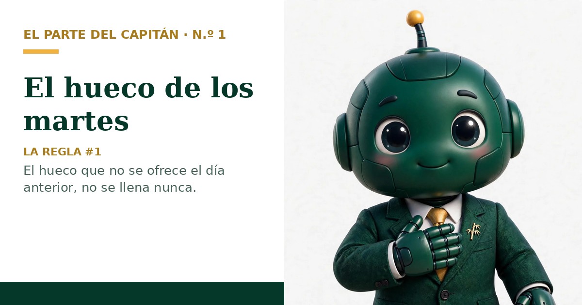 Portada del Parte N.º 1: El hueco de los martes